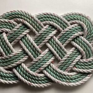 Floor Mat ~ St Ives green-coral fleck /Newlyn white-red fleck