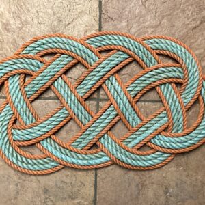 Floor Mat ~ St Ives (green/coral fleck) and Prussia Cove (orange)