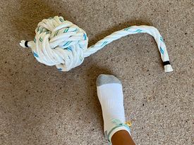 Door Stop ~ "Helluva" Monkey Fist in white - Image 2