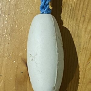Christmas Monkey Fist Buoyball ~ sea spray white float / sky blue