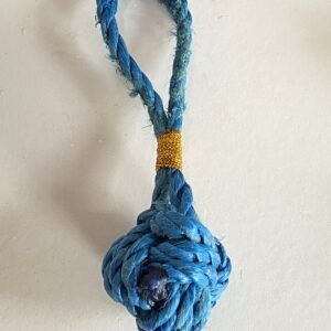 Christmas Monkey Fist Buoyball ~ Grandad's St Ives blue/ gold binding