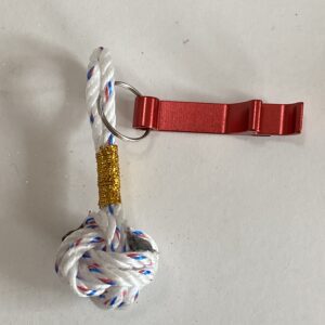 Buoyball Bottle Opener ~ golden Union Jack / red opener