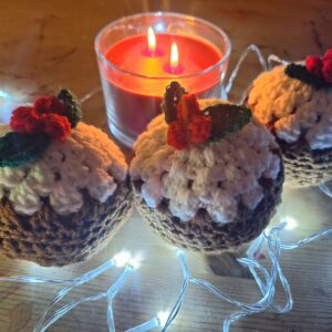 Crochet Christmas Pudding Table Decorations